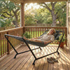 Outsunny Outdoor Hammock with Stand Side Pocket, 330 LBS, Dark Grey