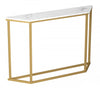 44” Modern Console Table - Marble With Gold Finish | Console moderne de 44 po - marbre avec fini doré