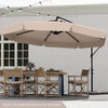 Costway 10 FT Offset Hanging Umbrella Patio Cantilever Umbrella with Cover Beige