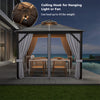 Costway 10' X 10' Patio Double-top Hardtop Gazebo Galvanized Steel Roof Aluminum Frame