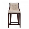 Fifth Avenue Traditional Wood Upholstered Counter Stool in Cream - Set of 3 | Tabouret de comptoir traditionnel en bois avec assise rembourree creme Fifth Avenue - Lot de 3