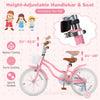 Costway 18" Kids Bike Toddler Bicycle Withtraining Wheel Kickstand For 4-8 Years Old Girl Red