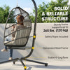 Outsunny Hanging Egg Chair w/ Retractable Footrest, Light Grey