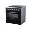 Forno Galiano 36 Inch Freestanding Electric range, 5 radiant burners, 5.36 cu.ft., Black - FFSEL6083-36BLK Electric Range | Cuisiniere electrique Galiano de 36 po, 5 foyers radiants, 5,36 pi³, noir – FFSEL6083-36BLK