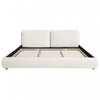 Ava Upholstered Bed with Loop-Pile Fabric,King Size - Light Beige | Lit Ava Rembourre en Tissu Boucle, Taille King - Beige Clair