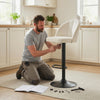 HOMCOM Bar Stools Set of 2, Swivel Counter Height Barstools, Cream White