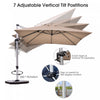 Costway 10Ft Square Patio Offset Cantilever Umbrella 360 Degree Tilt Aluminum Tan