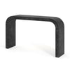 Cedar 52 Inch Wood Console Table with Curved Edge and Distressed Finish, Black | Cedar Table Console en Bois 52 po avec Bord Courbe et Finition Vieillie, Noir