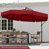 Costway 10 FT Offset Hanging Umbrella Patio Cantilever Umbrella with Cover Red