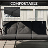 Outsunny 3 Seater Patio Swing Chair with Canopy Convertible Porch Swing Bed
