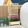 Outsunny Wood Planter with Trellis Privacy Screen Narural Wood