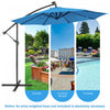 Costway 10FT Cantilever Solar Powered 32LED Lighted Patio Offset Umbrella Outdoor Blue
