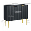 HOMCOM Accent Cabinet w/ Gold Leg for Living Room Dining Room Hallway Black