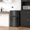 HOMCOM 3.2 Cu Ft Mini Fridge with Freezer Adjustable Shelf Reversible Doors
