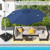 Costway 11 FT Outdoor Patio Umbrella, Round Cantilever Umbrella w/ 360° Rotation Navy