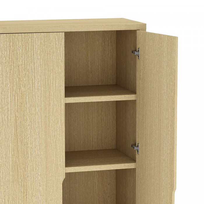 Rivington Modern 38\" Bookcase Cabinet in Natural Oak