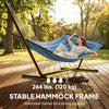 Outsunny Hammock with Stand Heavy Duty 139", Blue and White