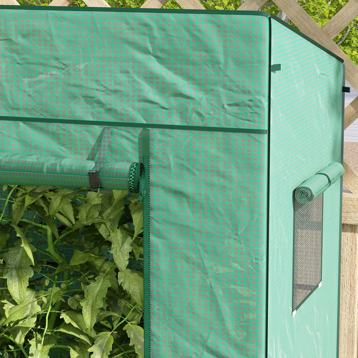 Outsunny Tomato Greenhouse With Reinforced Pe Cover Walk-in Green House