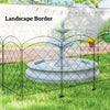 Outsunny 11.4' Garden Fence Steel Border Flower Edging, Pack of 4, Black