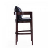 Ritz Mid-Century Modern Wood Upholstered Barstool in Black - Set of 2 | Tabouret de bar en bois rembourre Ritz style milieu du siecle, noir – Lot de 2