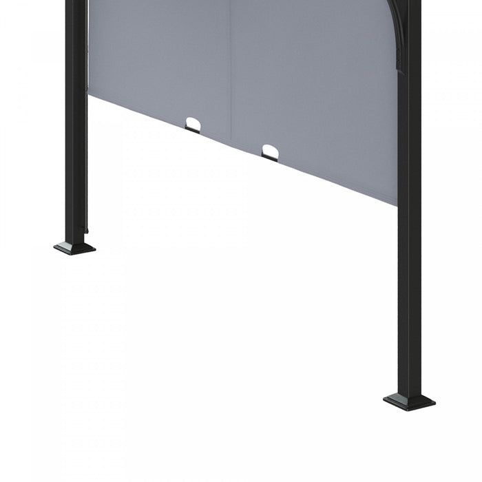 Outsunny 10' X 10' Outdoor Pergola Patio Gazebo Retractable Canopy, Grey