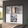 Bestar Florence 85" Modular Reach-In/Walk-In Closet System with Shelves and Drawers Shaker Style - White|Système de garde-robe et pièce-penderie modulaire Florence de Bestar de 85 po avec tablettes et tiroirs de style Shaker - blanc