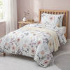Mirabelle Twin Comforter Set - Reversible Pink & Grey Watercolor Floral Bedding  | Ensemble Douillette Simple Mirabelle - Literie Reversible a Fleurs Aquarelle Rose et Gris