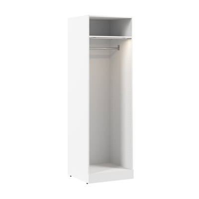 Bestar Florence 25" Modular Hanging Closet System with LED Light and Shelf - White|Système de garde-robe modulaire à espace pour suspendre Florence de Bestar de 25 po avec éclairage à DEL et tablette - blanc
