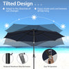 Costway 10 FT 112 LED Solar-Lighted Patio Table Market Umbrella Crank Tilt Outdoor Navy