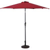 Costway 9ft Patio Solar Umbrella LED Patio Market Steel Tilt w/ Crank Outdoor Burgundy