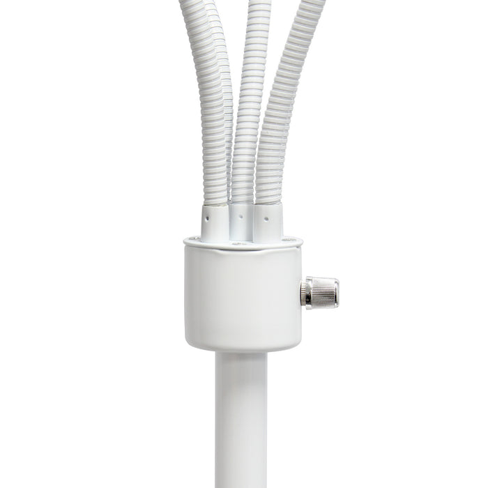Skye 5 Light Adjustable Gooseneck Floor Lamp, White, Pink, & Smokey Gray, 67\"H