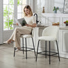 HOMCOM 27" Counter Height Modern Bar Stools Set of 2 with Back, Cream White