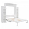 Aiden Murphy Bed with Shelves and LED Lights,Full Size,White Full Bed | Aiden Lit escamotable Murphy avec etageres et eclairage LED, taille Full, blanc