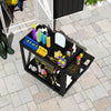 Homcom 2-tier Rolling Tool Cart With Wheels, 500 Lbs Utility Cart, Black