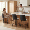 HOMCOM Bar Stools Set of 2, 26" Counter Height Bar Stools with PU Backrest