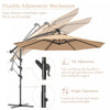 Costway 10' Hanging Solar LED Umbrella Patio Sun Shade Offset Market W/ Base Beige