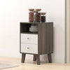 HOMCOM Nightstand Set of 2 Bedside Table with 2 Drawers and Open Storage