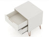 Rockefeller Mid-Century Modern 20" Nightstand in Off White (2-Drawer) - Set of 2 | Table de nuit Rockefeller Mid-Century Modern 20" en blanc casse (2 tiroirs) - Lot de 2