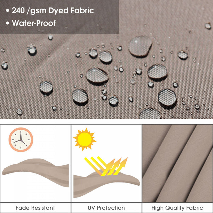 Costway 10Ft Square Patio Offset Cantilever Umbrella 360 Degree Tilt Aluminum Tan