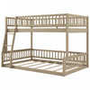 Ethan Full XL over Queen Bunk Bed with Ladder and Guardrails,Walnut Queen Bed | Lit superpose Ethan Full XL sur Queen avec echelle et barrieres de securite, noyer