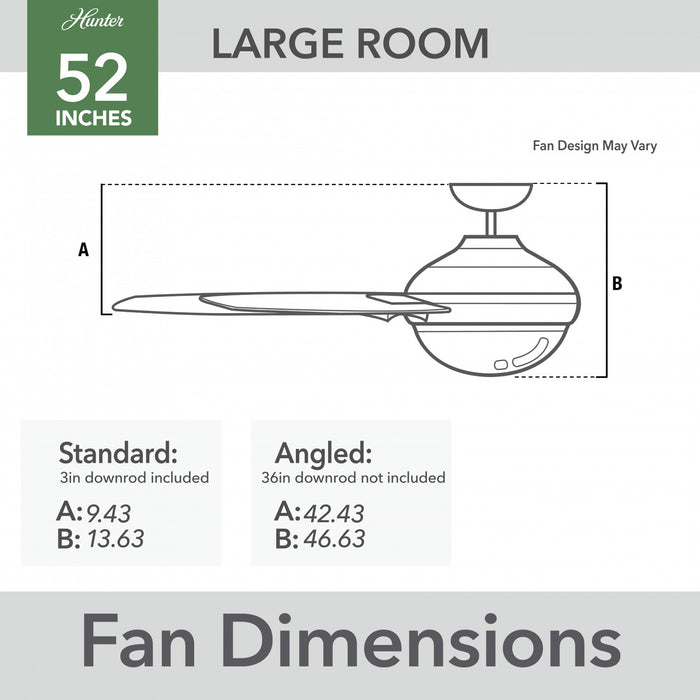 Dempsey Ceiling Fan with Light Fixture - Black
