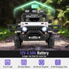 Costway 12v Kids Ride On Truck With 2*12v Motors Spring Suspension & Remote Control White