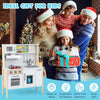 Costway Kids Kitchen Playset Wooden Pretend Play Chef Toy W/ Microwave & Accessories