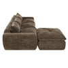 Cloud 116 Inch Modular Sectional Sofa with Ottoman and Legless Design, Brown | Cloud Canape Sectionnel Modulaire 116 po avec Ottoman et Design Sans Pieds, Brun