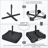Costway 15FT Double-Sided Twin Patio Umbrella Sun Shade Outdoor Crank Market Base Navy