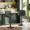 HOMCOM Bar Stools Set of 2 Adjustable Swivel Counter Height Black
