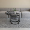 Opal Two Top Round Nested Tables - Glass Top | Opal Tables Gigognes Rondes a Deux Plateaux en Verre