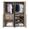 Lee Modern 2-Piece Wardrobe Closet in Rustic Gray Armoire | Armoire-penderie moderne Lee 2 pieces en gris rustique