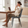 HOMCOM Dining Chairs Set of 4, Kitchen Chair with Metal Legs, Grey
