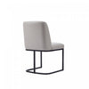 Serena Modern Metal Vegan Leather Dining Chair in Light Gray - Set of 2 | Chaise de salle a manger moderne Serena en metal et cuir vegetalien gris clair - Lot de 2